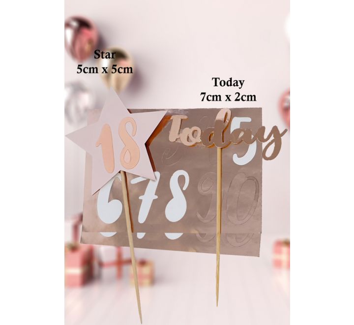 Personalised Birthday Cake Topper - Rose Gold