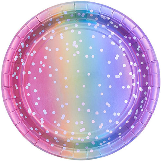 Rainbow Ombre Paper Plates - Pack 8