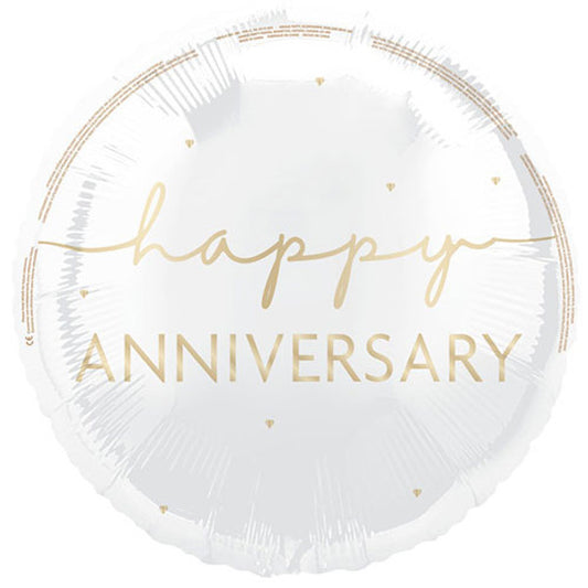 18" Happy Anniversary Gold Script Foil