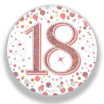 Birthday Badge White & Rose Gold