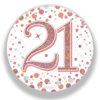 Birthday Badge White & Rose Gold