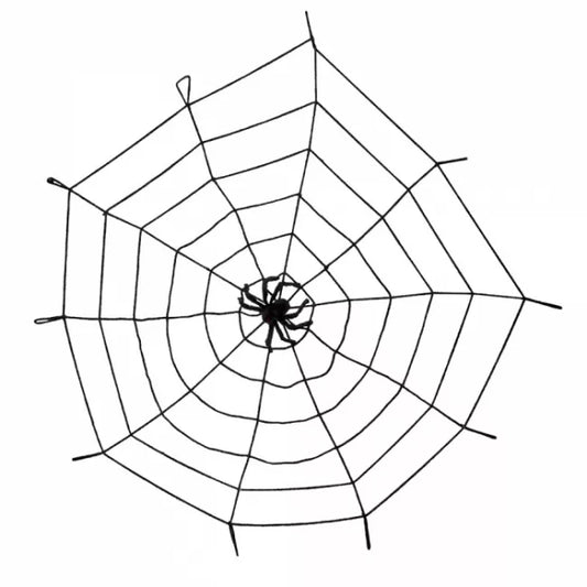 Elastic Spider Web with lifelike Spider