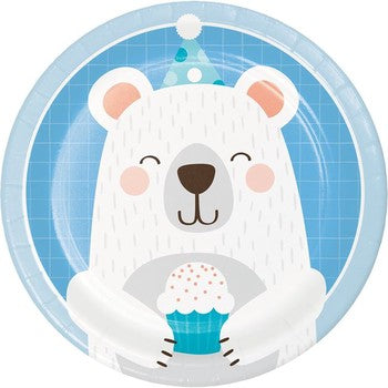 Plates Paper Birthday Bear - Pack 8