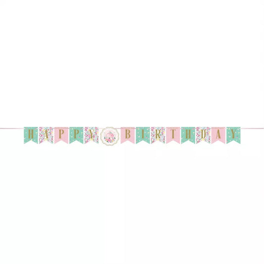 Banner Ribbon Floral Tea Party