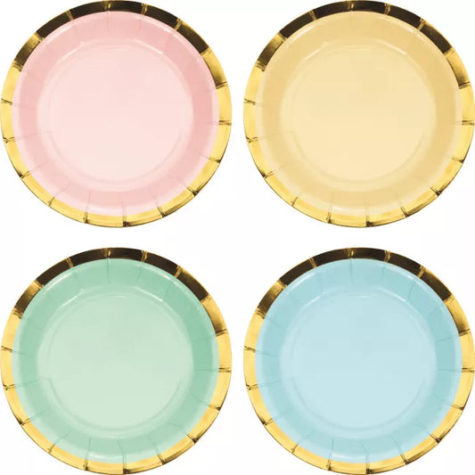 Paper Plates Pastel Assorted Pk8