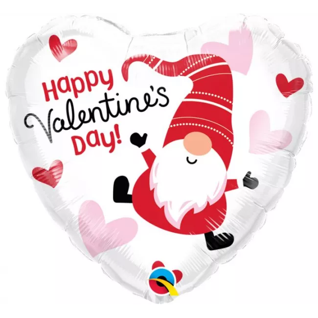 Gnome Happy Valentines Day Foil Balloon - 18 inch